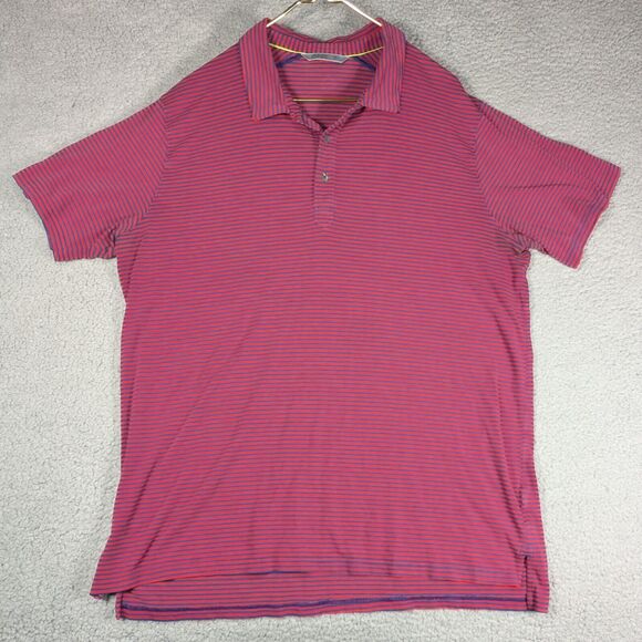Tasc Polo Mens Size XXL Red Blue Stripe Golf Polo Bamboo - Picture 5 of 7